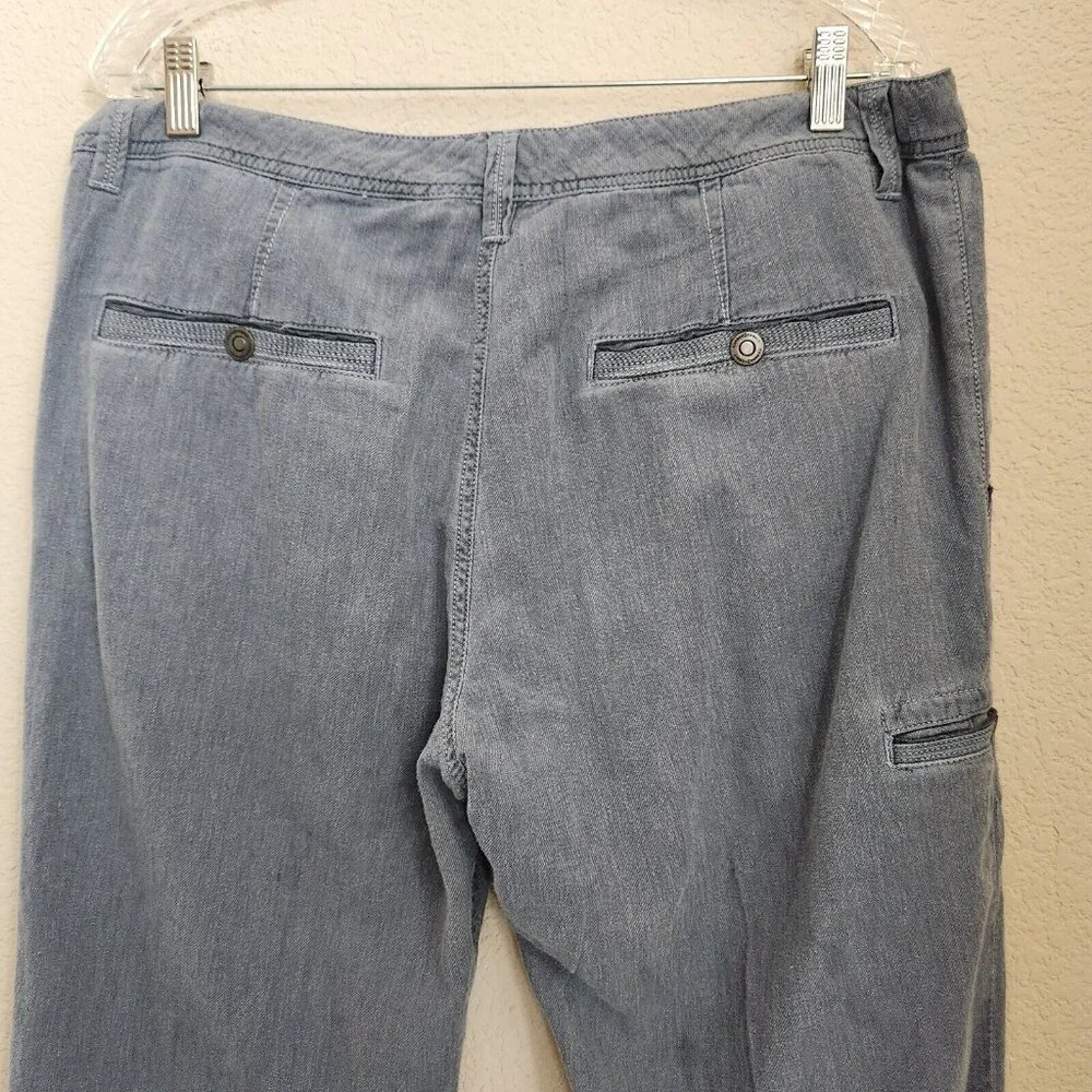 Carbon 2 Cobalt Sojourn Pants Men's 34 Gray Linen Blend Chambray Stretch (35x31)